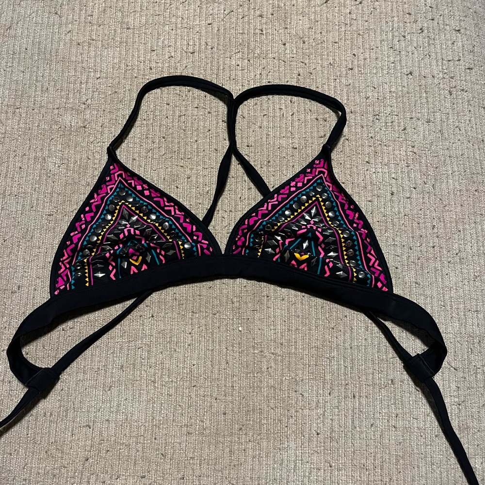 Gemmed swimsuit top